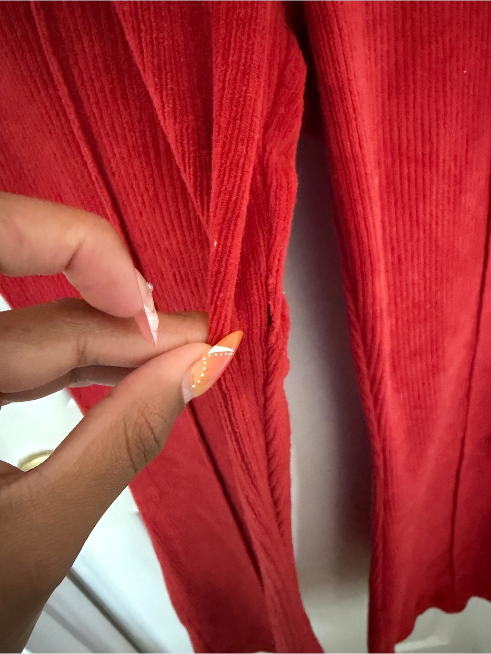 Aerie Red Velvet Flared Pants - Picture 2 of 4